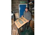Lawrie White with a set of styrene moulds.